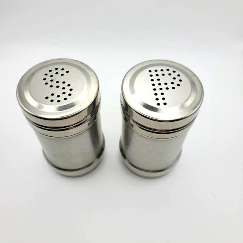 Modern Silver Salt and Pepper Shakers
